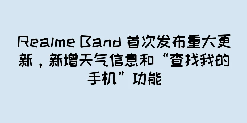 Realme Band 首次发布重大更新，新增天气信息和“查找我的手机”功能