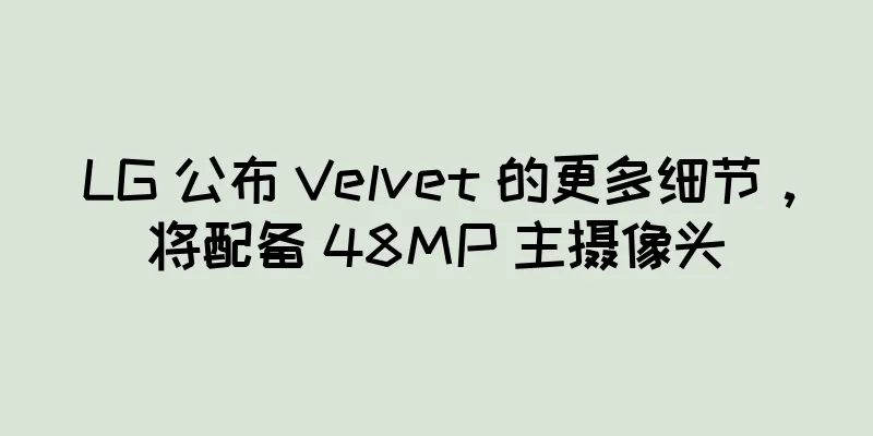 LG 公布 Velvet 的更多细节，将配备 48MP 主摄像头
