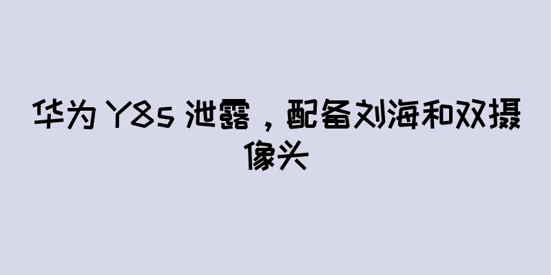 华为 Y8s 泄露，配备刘海和双摄像头