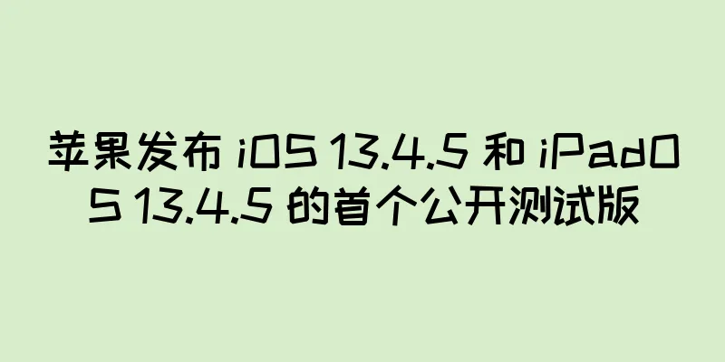 苹果发布 iOS 13.4.5 和 iPadOS 13.4.5 的首个公开测试版