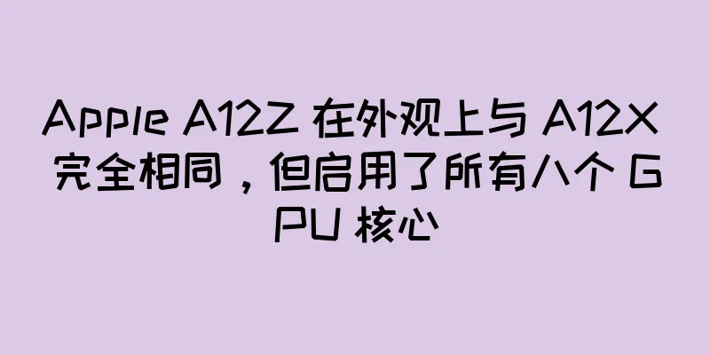 Apple A12Z 在外观上与 A12X 完全相同，但启用了所有八个 GPU 核心
