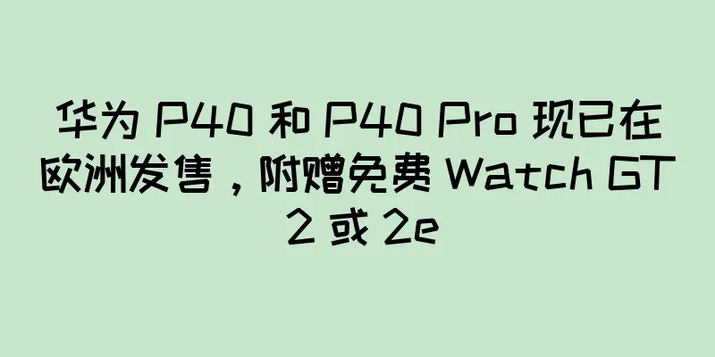 华为 P40 和 P40 Pro 现已在欧洲发售，附赠免费 Watch GT 2 或 2e