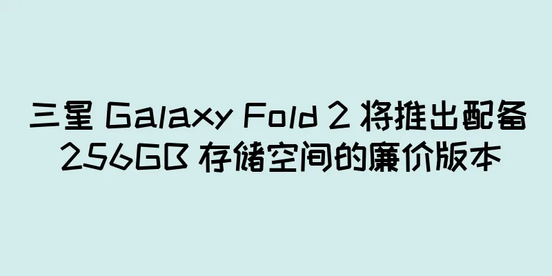 三星 Galaxy Fold 2 将推出配备 256GB 存储空间的廉价版本