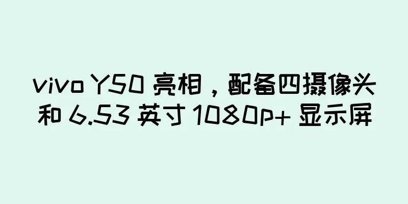 vivo Y50 亮相，配备四摄像头和 6.53 英寸 1080p+ 显示屏