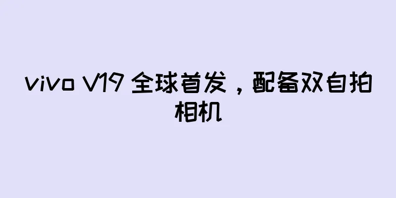 vivo V19 全球首发，配备双自拍相机