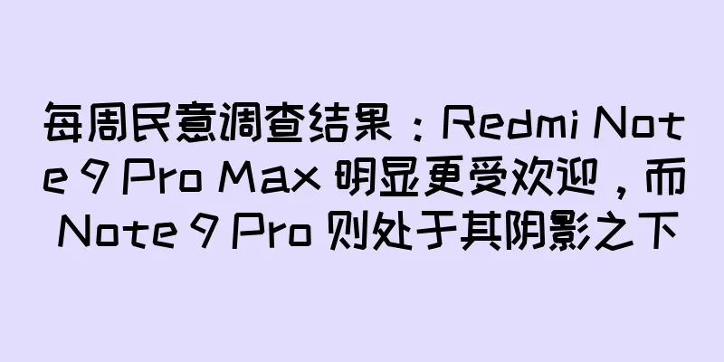 每周民意调查结果：Redmi Note 9 Pro Max 明显更受欢迎，而 Note 9 Pro 则处于其阴影之下