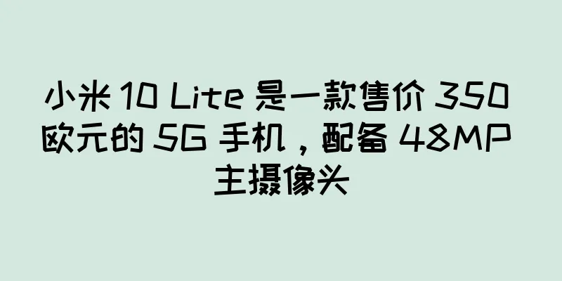 小米 10 Lite 是一款售价 350 欧元的 5G 手机，配备 48MP 主摄像头