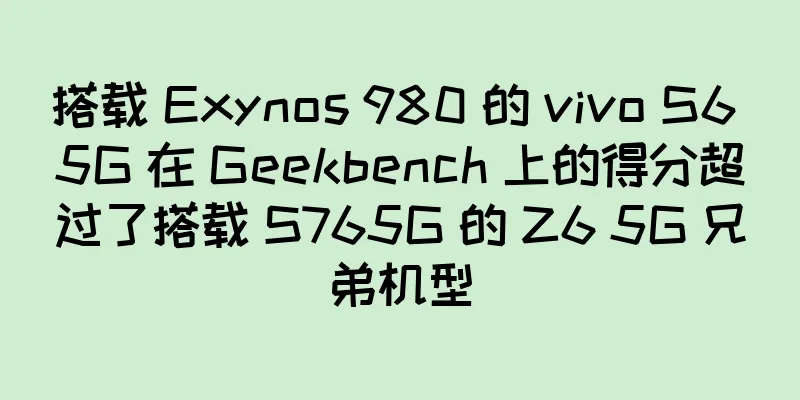 搭载 Exynos 980 的 vivo S6 5G 在 Geekbench 上的得分超过了搭载 S765G 的 Z6 5G 兄弟机型