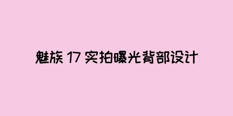 魅族 17 实拍曝光背部设计
