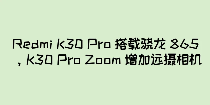 Redmi K30 Pro 搭载骁龙 865，K30 Pro Zoom 增加远摄相机