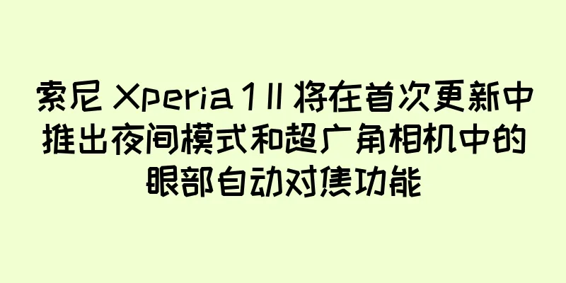 索尼 Xperia 1 II 将在首次更新中推出夜间模式和超广角相机中的眼部自动对焦功能