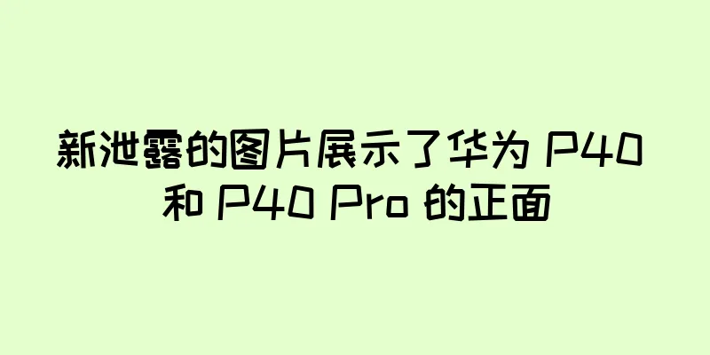 新泄露的图片展示了华为 P40 和 P40 Pro 的正面