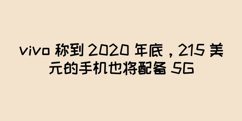 vivo 称到 2020 年底，215 美元的手机也将配备 5G