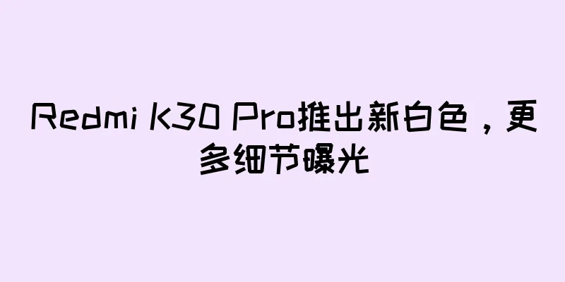 Redmi K30 Pro推出新白色，更多细节曝光
