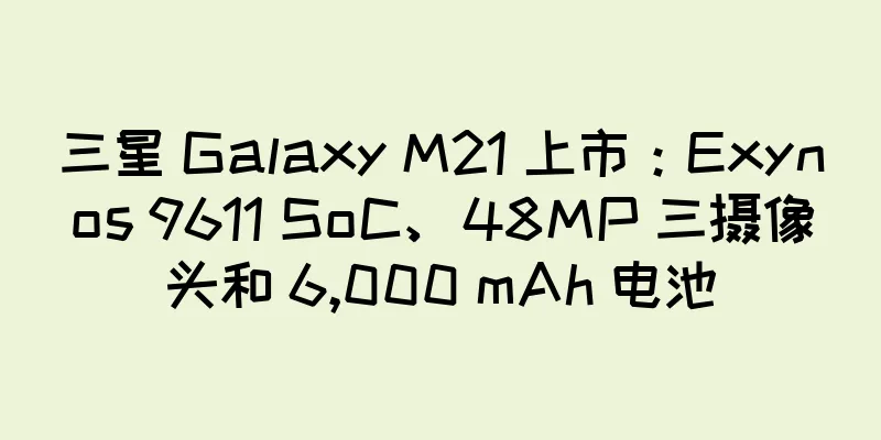 三星 Galaxy M21 上市：Exynos 9611 SoC、48MP 三摄像头和 6,000 mAh 电池