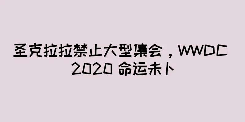 圣克拉拉禁止大型集会，WWDC 2020 命运未卜