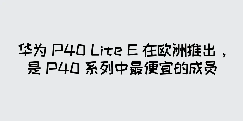 华为 P40 Lite E 在欧洲推出，是 P40 系列中最便宜的成员