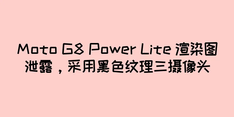 Moto G8 Power Lite 渲染图泄露，采用黑色纹理三摄像头