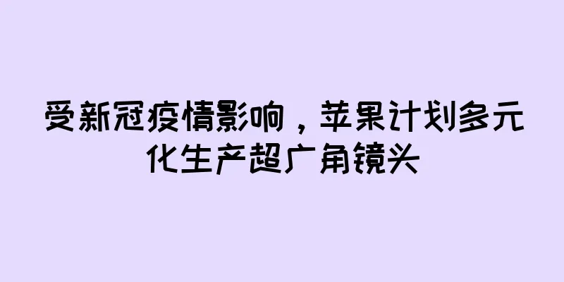 受新冠疫情影响，苹果计划多元化生产超广角镜头