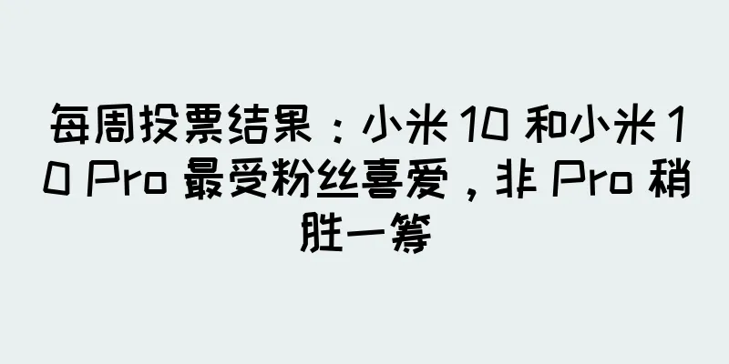 每周投票结果：小米 10 和小米 10 Pro 最受粉丝喜爱，非 Pro 稍胜一筹