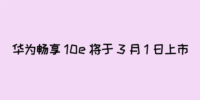 华为畅享 10e 将于 3 月 1 日上市