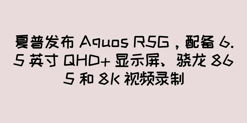 夏普发布 Aquos R5G，配备 6.5 英寸 QHD+ 显示屏、骁龙 865 和 8K 视频录制