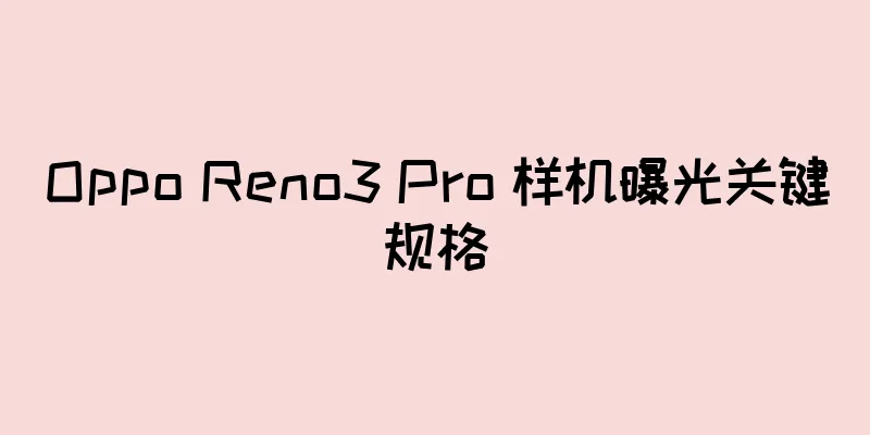 Oppo Reno3 Pro 样机曝光关键规格