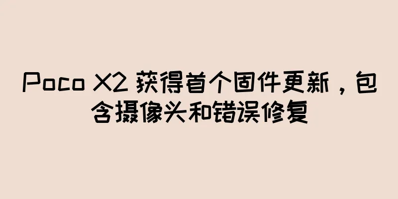 Poco X2 获得首个固件更新，包含摄像头和错误修复