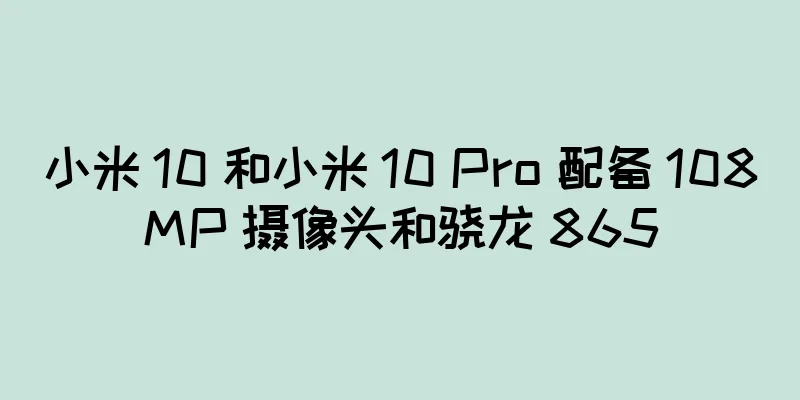小米 10 和小米 10 Pro 配备 108MP 摄像头和骁龙 865