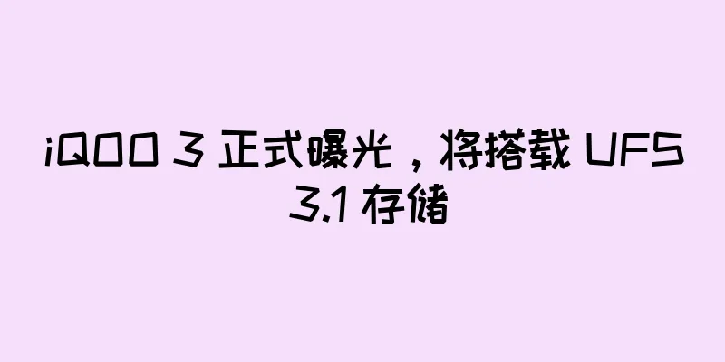 iQOO 3 正式曝光，将搭载 UFS 3.1 存储
