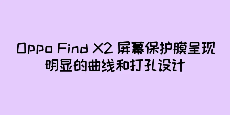 Oppo Find X2 屏幕保护膜呈现明显的曲线和打孔设计