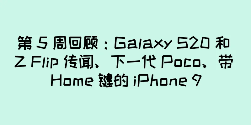 第 5 周回顾：Galaxy S20 和 Z Flip 传闻、下一代 Poco、带 Home 键的 iPhone 9
