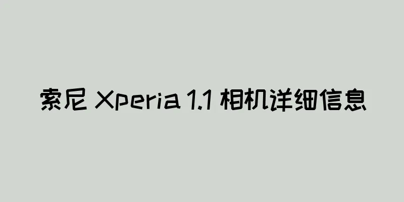 索尼 Xperia 1.1 相机详细信息