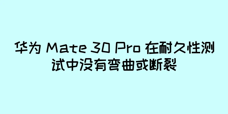 华为 Mate 30 Pro 在耐久性测试中没有弯曲或断裂