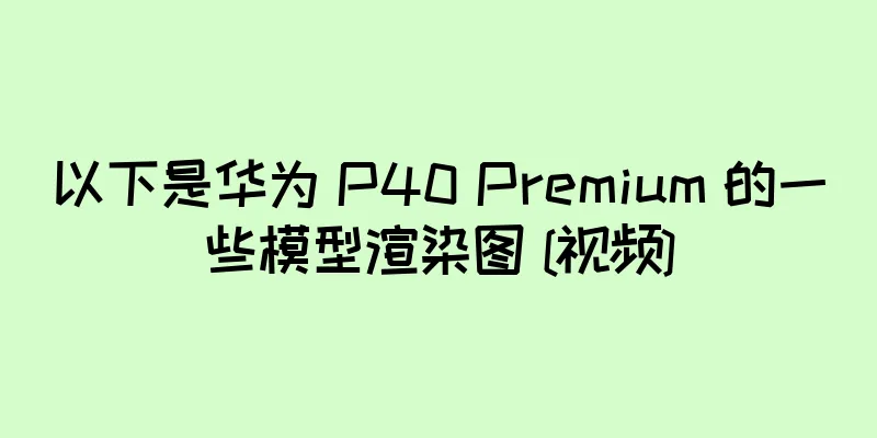 以下是华为 P40 Premium 的一些模型渲染图 [视频]