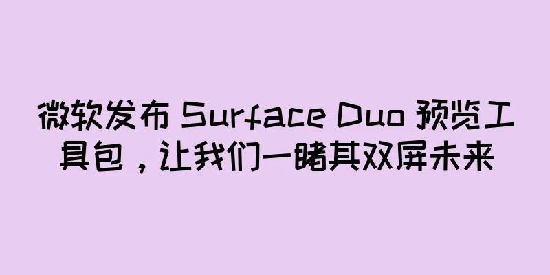 微软发布 Surface Duo 预览工具包，让我们一睹其双屏未来