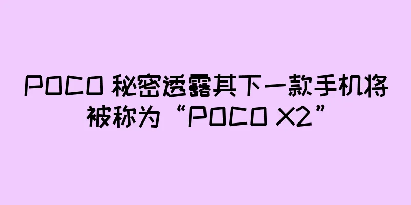 POCO 秘密透露其下一款手机将被称为“POCO X2”