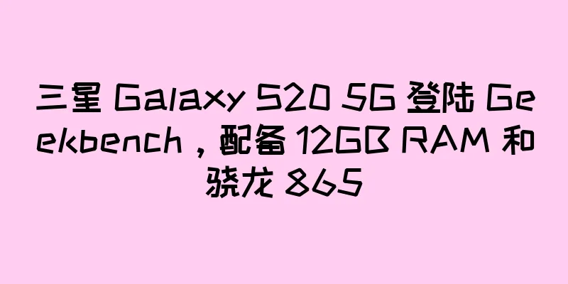 三星 Galaxy S20 5G 登陆 Geekbench，配备 12GB RAM 和骁龙 865