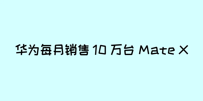 华为每月销售 10 万台 Mate X