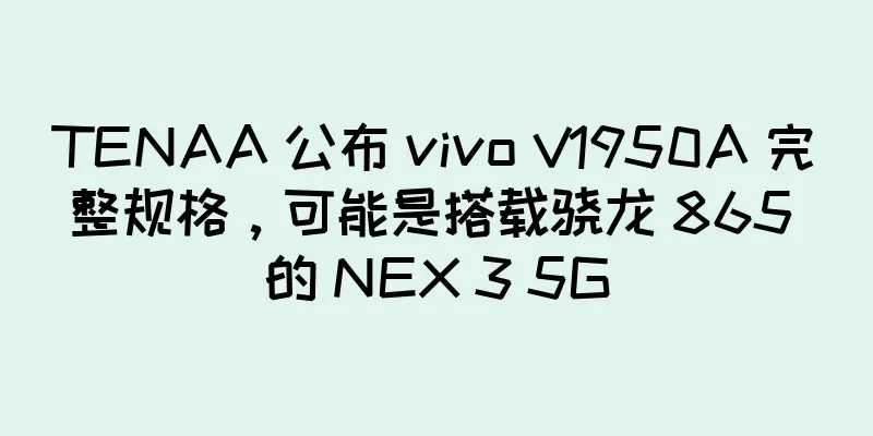TENAA 公布 vivo V1950A 完整规格，可能是搭载骁龙 865 的 NEX 3 5G