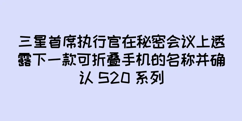 三星首席执行官在秘密会议上透露下一款可折叠手机的名称并确认 S20 系列