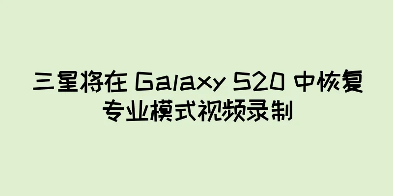 三星将在 Galaxy S20 中恢复专业模式视频录制