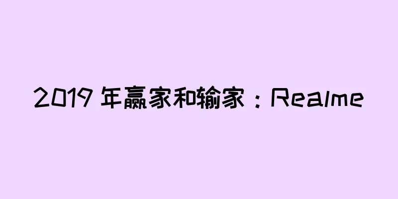 2019 年赢家和输家：Realme