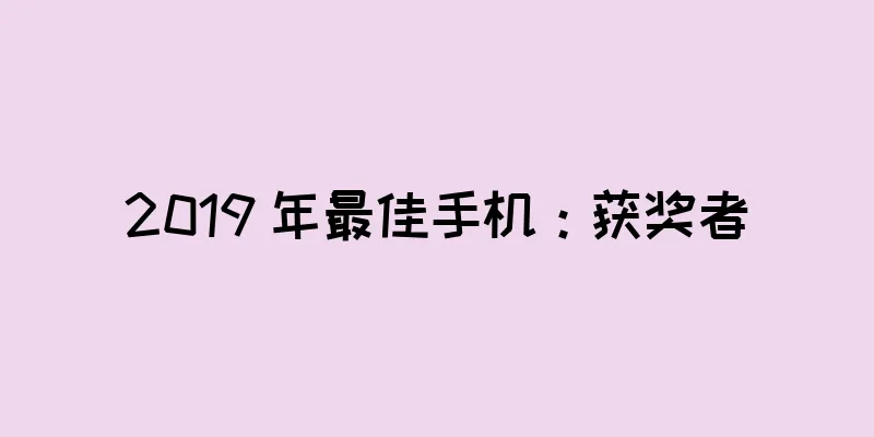2019 年最佳手机：获奖者