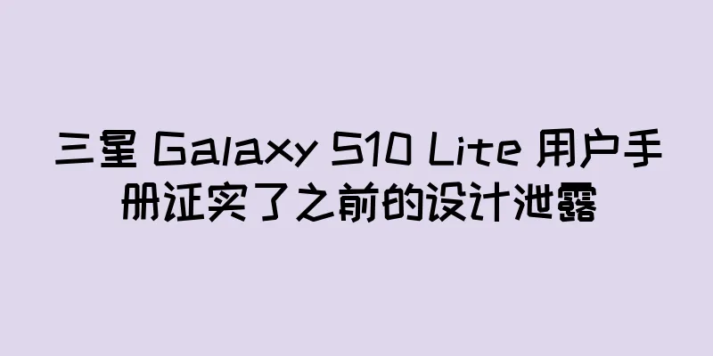 三星 Galaxy S10 Lite 用户手册证实了之前的设计泄露