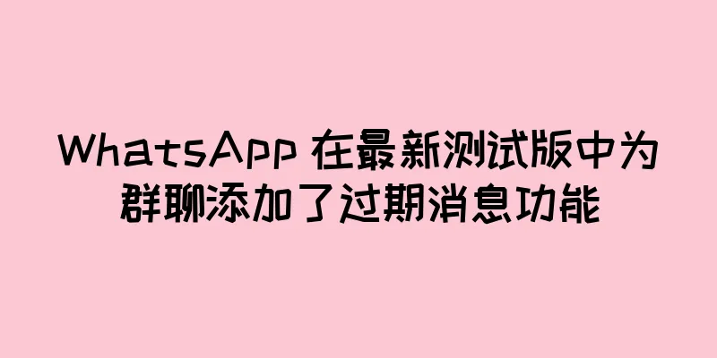 WhatsApp 在最新测试版中为群聊添加了过期消息功能