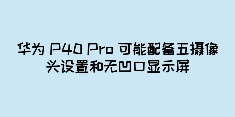 华为 P40 Pro 可能配备五摄像头设置和无凹口显示屏
