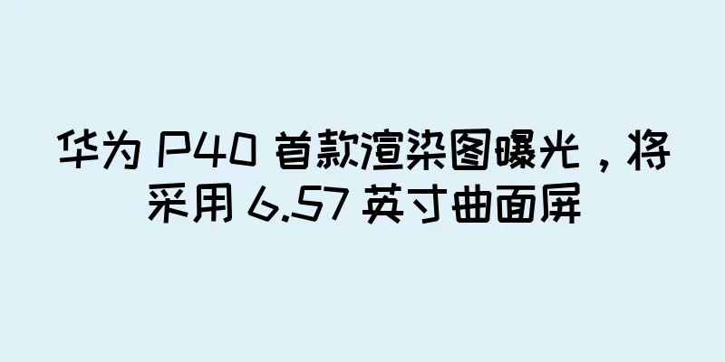 华为 P40 首款渲染图曝光，将采用 6.57 英寸曲面屏