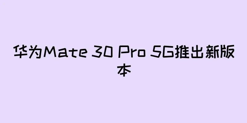 华为Mate 30 Pro 5G推出新版本