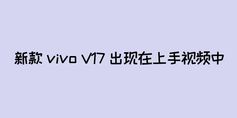 新款 vivo V17 出现在上手视频中